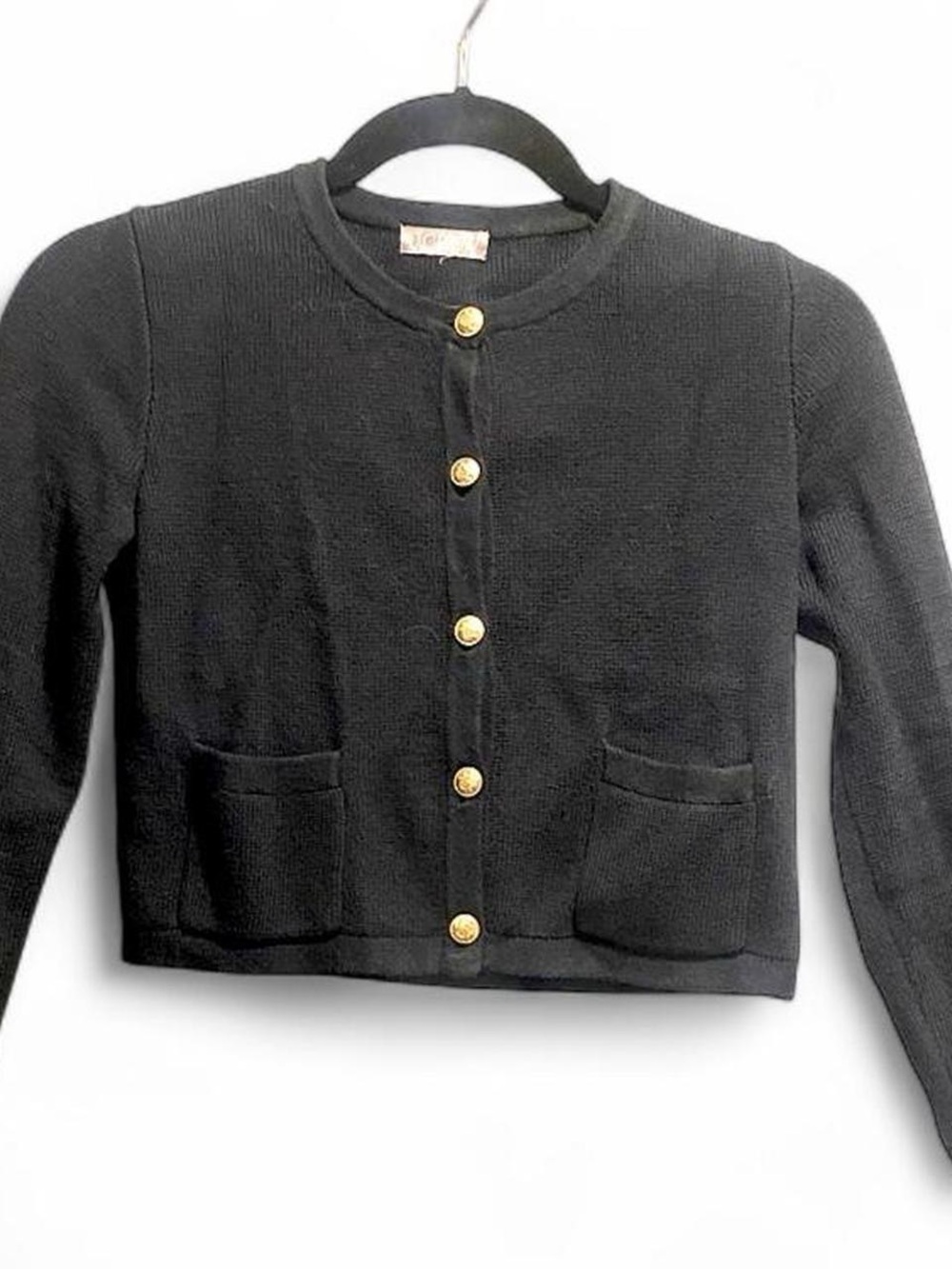 J. Crew Black Knit Cardigan with Gold Buttons